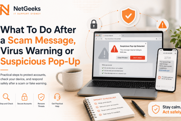 What To Do After a Scam Message, Virus Warning or Suspicious Pop-Up